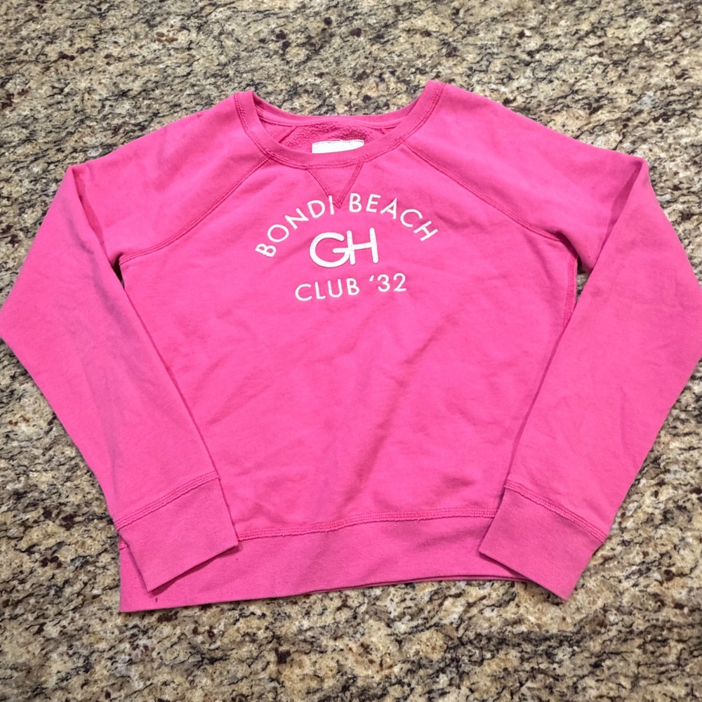 Gilly Hicks Sydney Pink Bondi Beach GH Club 32 Raglan Crewneck Sweatshirt M ws